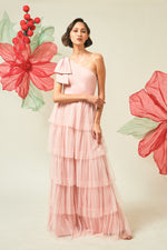 The Bow-Detail Tulle Tiered Gown