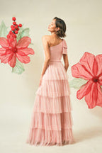 The Bow-Detail Tulle Tiered Gown