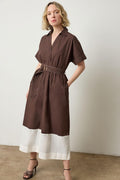The Cocoa Belted Shirt Dress