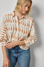 Earth-Tone Abstract Print Shirt