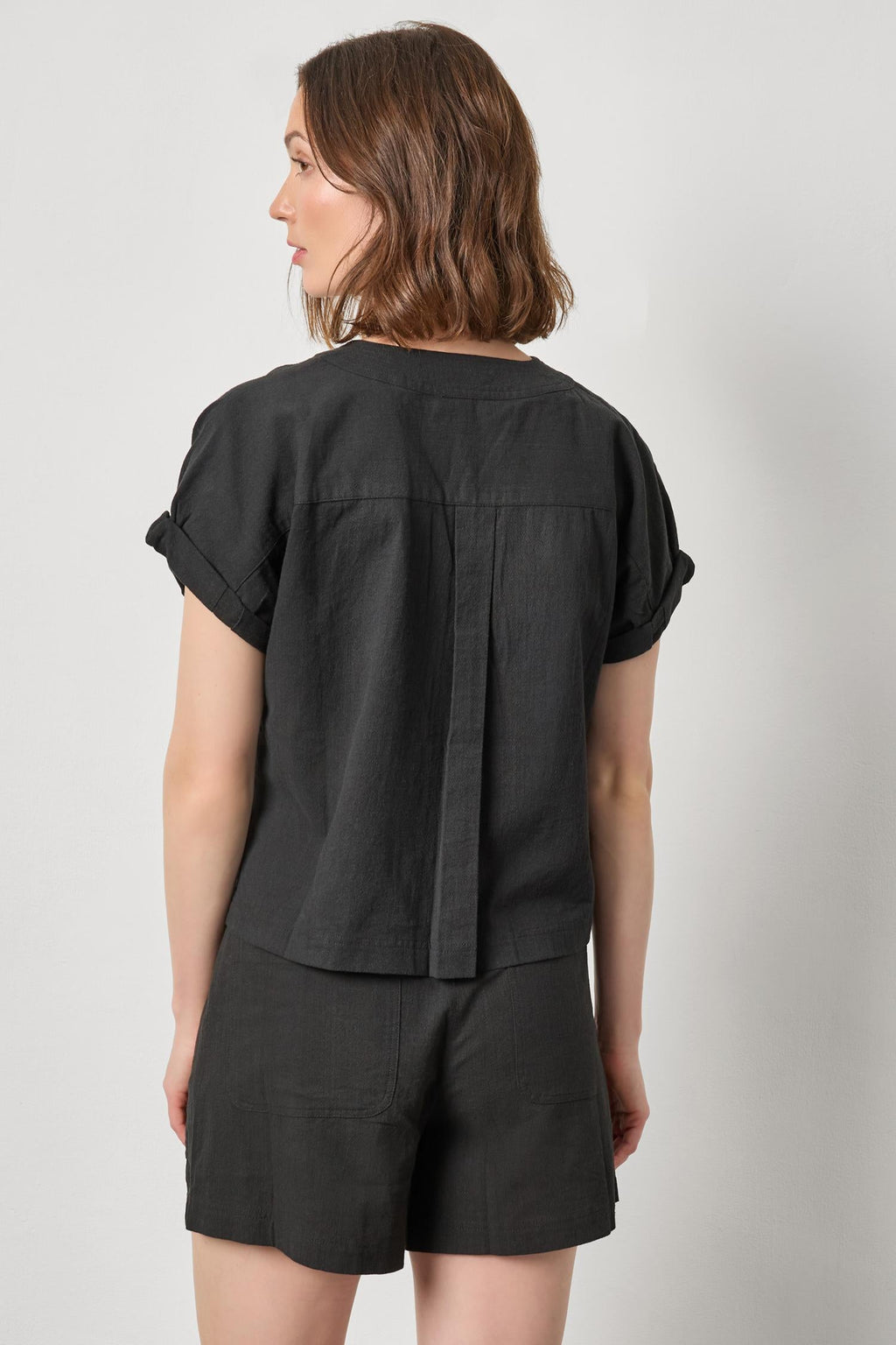 The Midnight Cuffed V-Neck Top