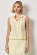Citrus Stripe Button-Down Tank