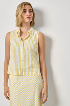 Citrus Stripe Button-Down Tank