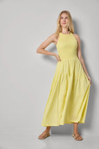 Lemon Drop Tiered Midi Dress