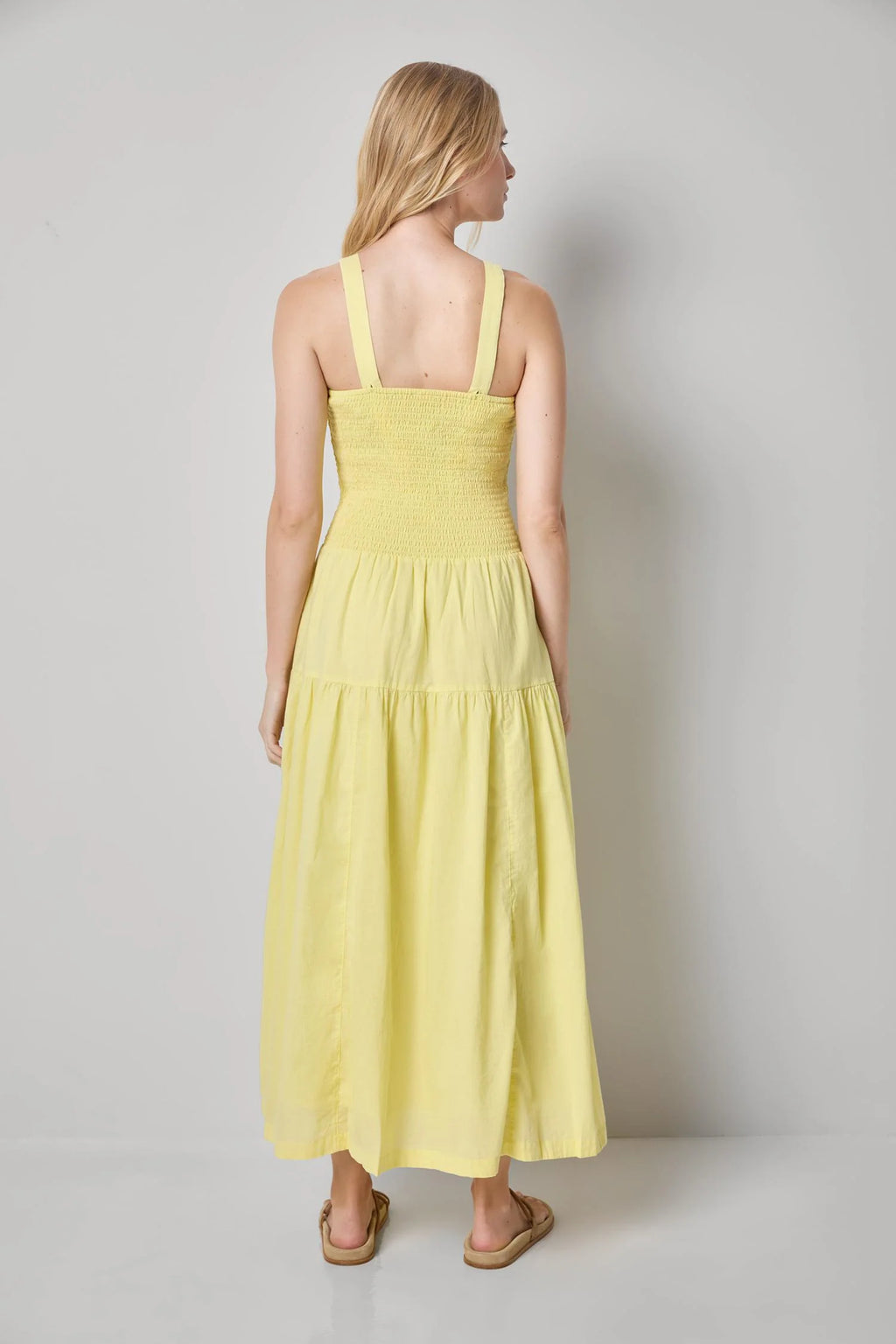 Lemon Drop Tiered Midi Dress